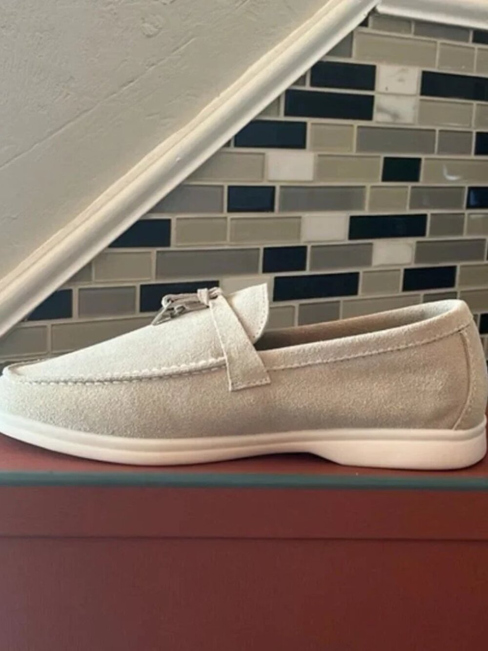 Loro Piana Beige Suede Summer Walk Loafers - Picture 3 of 4